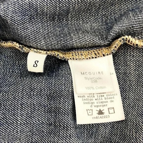 McGuire Distressed Jean Jacket Medium Wash Denim Size S - Picture 9 of 10